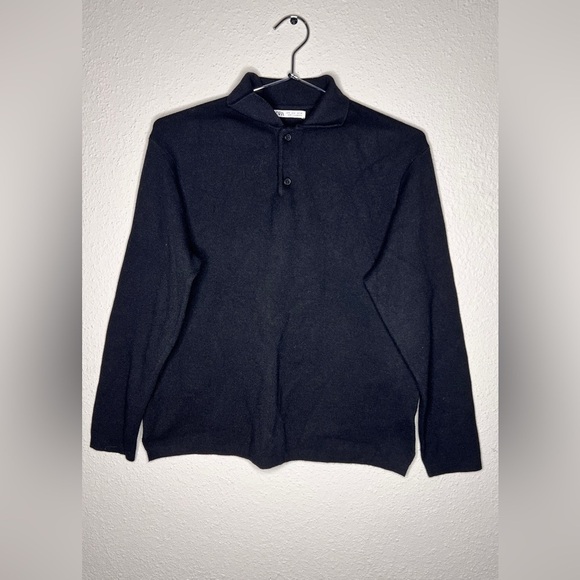 Zara Other - Zara Men's Black Soft Knit Polo Shirt